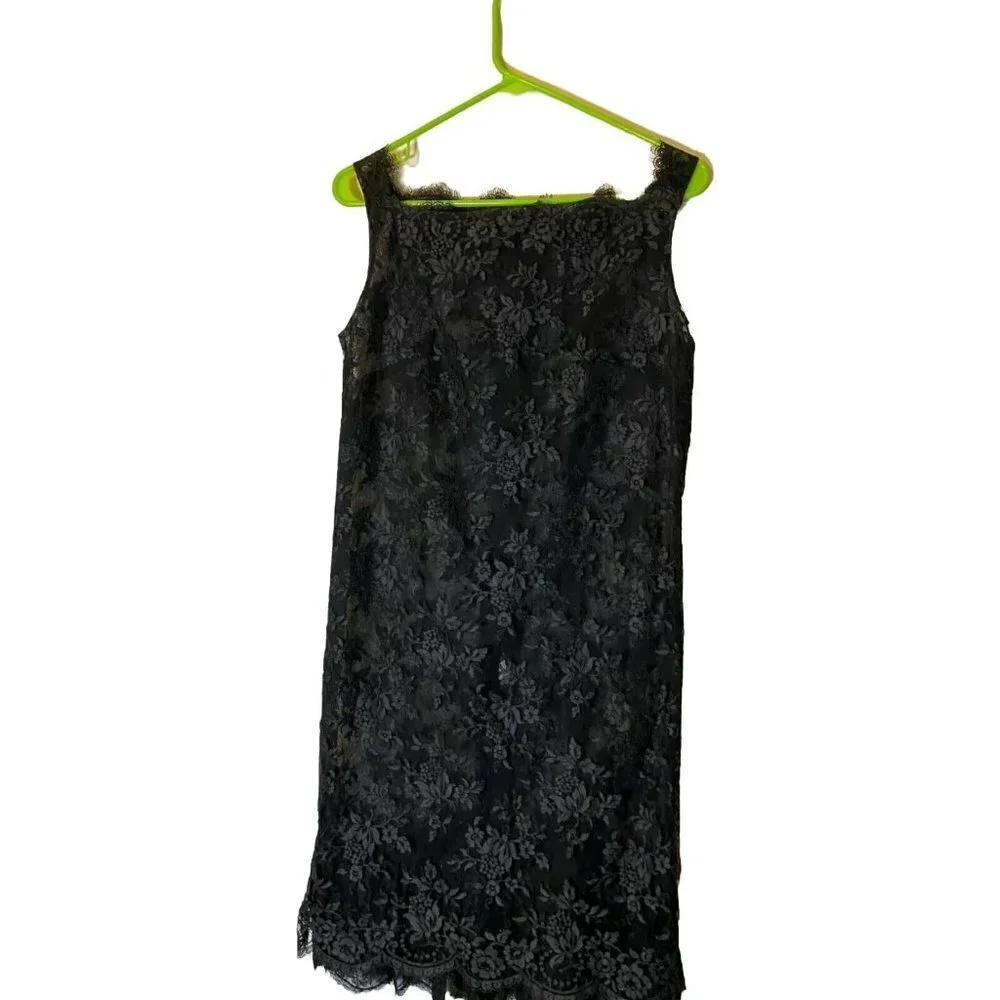 Dark Fairy Whimsygoth Nightgown Slip Dress Vintage Black Lace Floral New Goth M